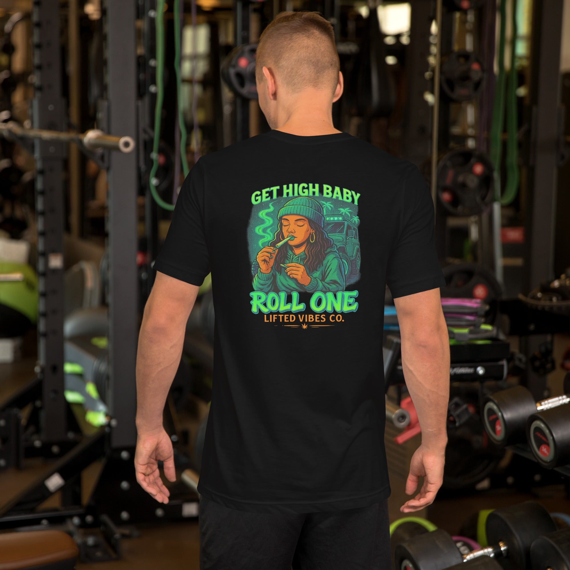 Get High Baby, Roll One Cannabis Culture Unisex t-shirt